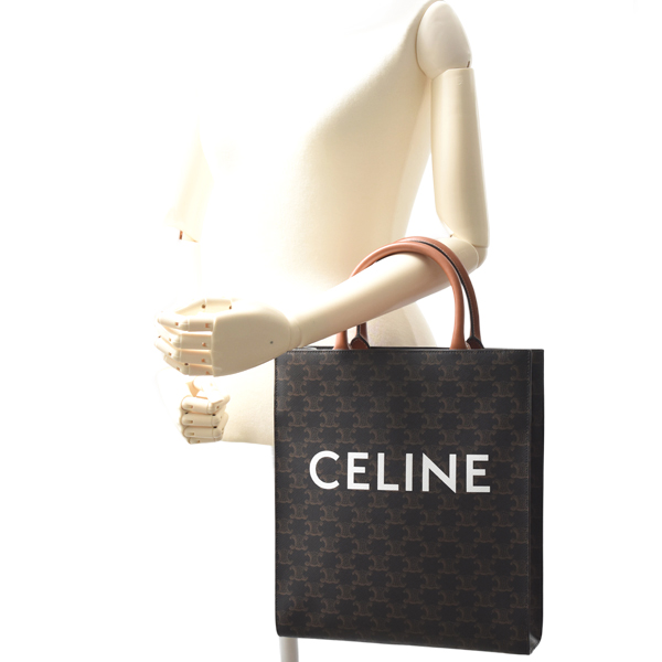 セリーヌ バッグ レディース メンズ バーティカル カバ スモール トリオンフ ショルダーバッグ 2WAY PVC CELINE 191542 中古