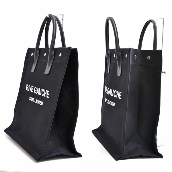 サンローラン バッグ メンズ リヴゴーシュ トート ハンド キャンバス ブラック ビッグトート 大容量 A4サイズ SAINT LAURENT 632539 中古