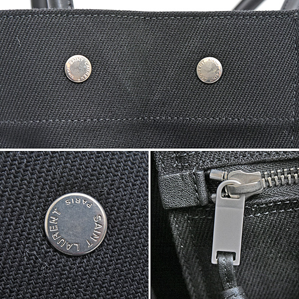 サンローラン バッグ メンズ リヴゴーシュ トート ハンド キャンバス ブラック ビッグトート 大容量 A4サイズ SAINT LAURENT 632539 中古