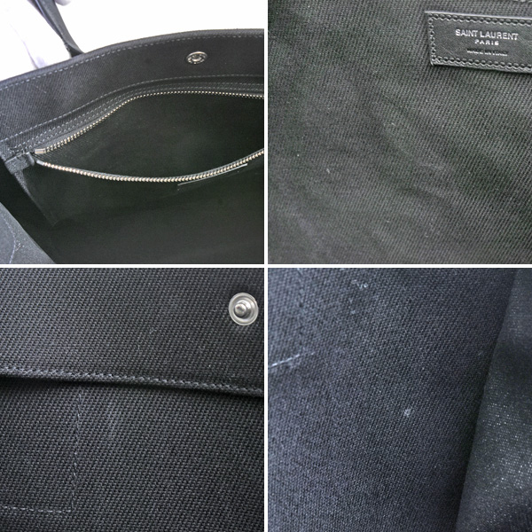 サンローラン バッグ メンズ リヴゴーシュ トート ハンド キャンバス ブラック ビッグトート 大容量 A4サイズ SAINT LAURENT 632539 中古