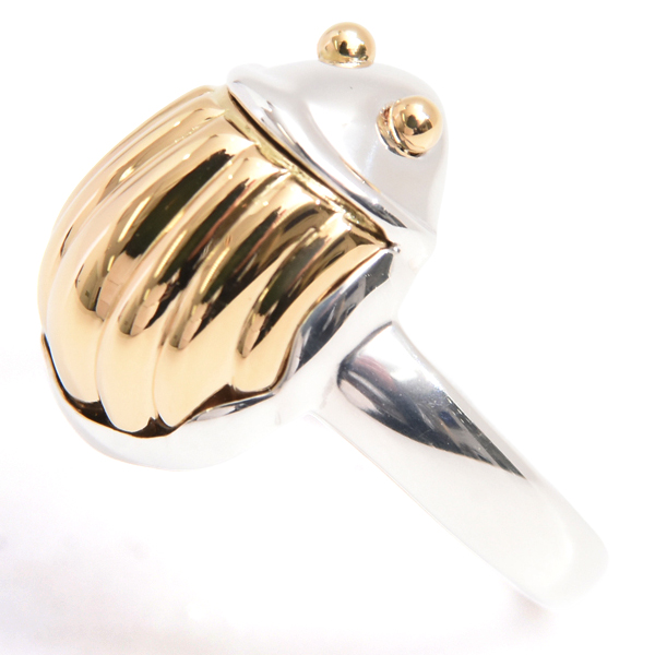 ティファニー 指輪 レディース スカラベ リング 11.5号 シルバー ゴールド TIFFANY SV925×750YG 中古