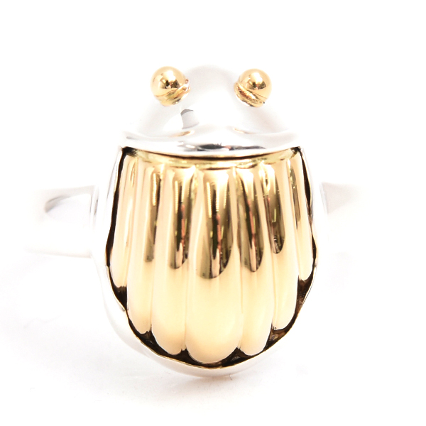 ティファニー 指輪 レディース スカラベ リング 11.5号 シルバー ゴールド TIFFANY SV925×750YG 中古