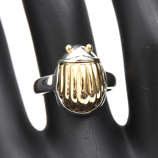 ティファニー 指輪 レディース スカラベ リング 11.5号 シルバー ゴールド TIFFANY SV925×750YG 中古