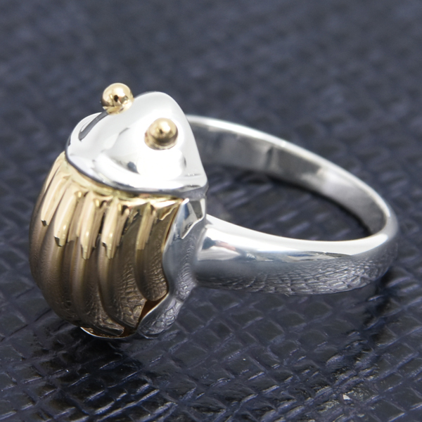 ティファニー 指輪 レディース スカラベ リング 11.5号 シルバー ゴールド TIFFANY SV925×750YG 中古