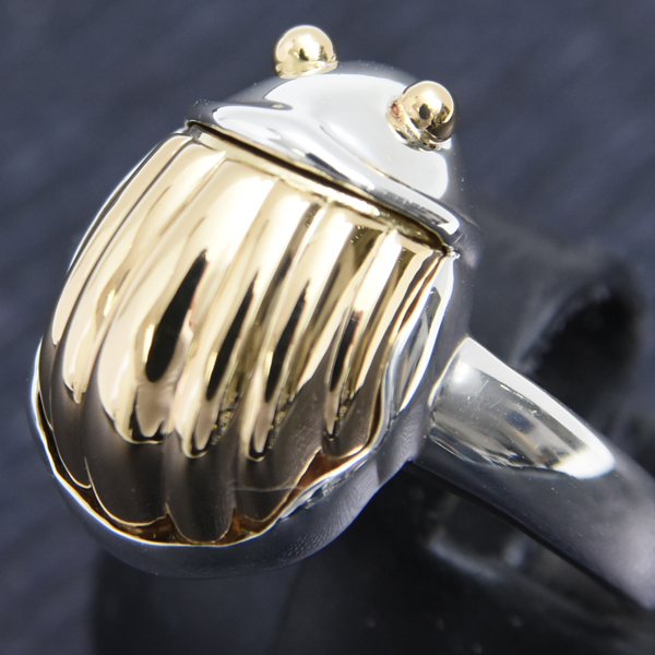 ティファニー 指輪 レディース スカラベ リング 11.5号 シルバー ゴールド TIFFANY SV925×750YG 中古