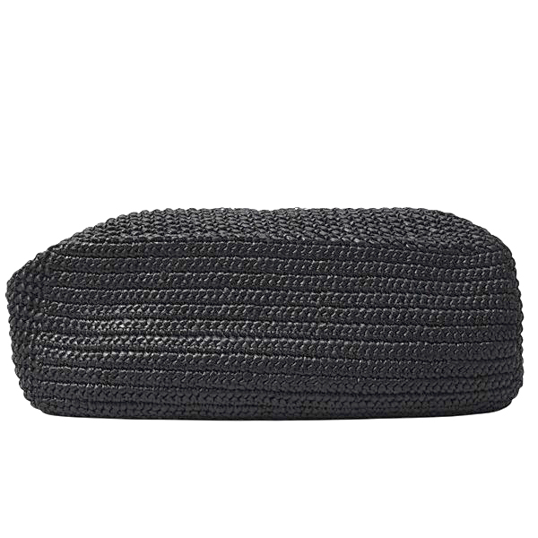 プラダ バッグ レディース ロゴ入りトートバッグ カゴバッグ ラフィア ウィッカー ブラック PRADA 1BG392 中古