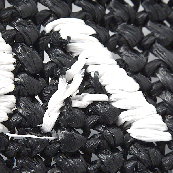 プラダ バッグ レディース ロゴ入りトートバッグ カゴバッグ ラフィア ウィッカー ブラック PRADA 1BG392 中古