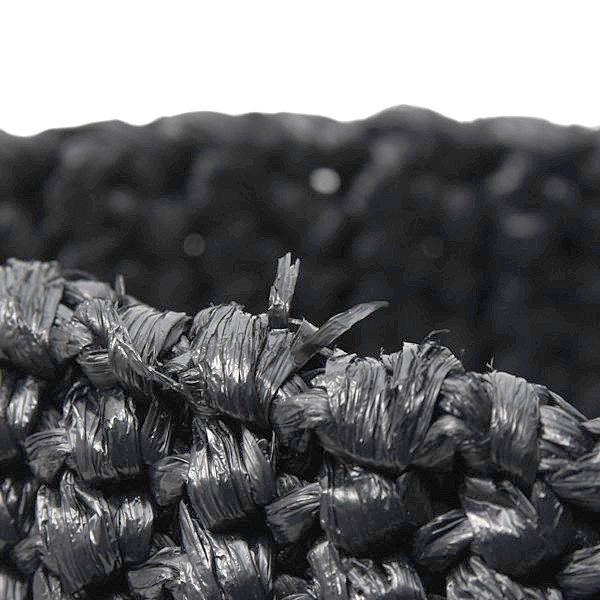 プラダ バッグ レディース ロゴ入りトートバッグ カゴバッグ ラフィア ウィッカー ブラック PRADA 1BG392 中古