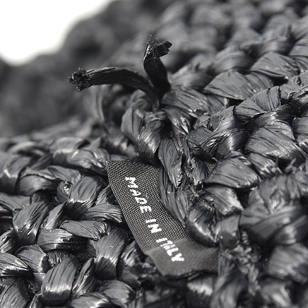 プラダ バッグ レディース ロゴ入りトートバッグ カゴバッグ ラフィア ウィッカー ブラック PRADA 1BG392 中古