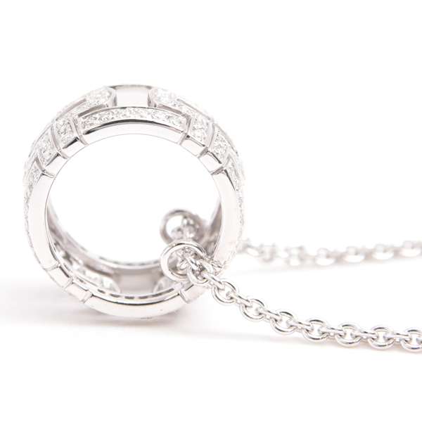 ブルガリ ネックレス レディース パレンテシ フルダイヤ ネックレス ホワイトゴールド BVLGARI 750WG 中古