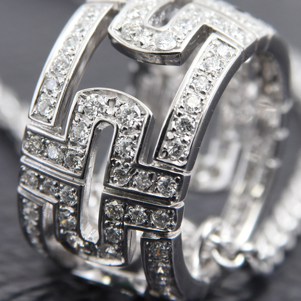 ブルガリ ネックレス レディース パレンテシ フルダイヤ ネックレス ホワイトゴールド BVLGARI 750WG 中古