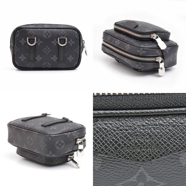 ルイヴィトン バッグ メンズ タイガラマ アウトドアポシェット ショルダーバッグ ブラック M30755 Louis Vuitton 中古