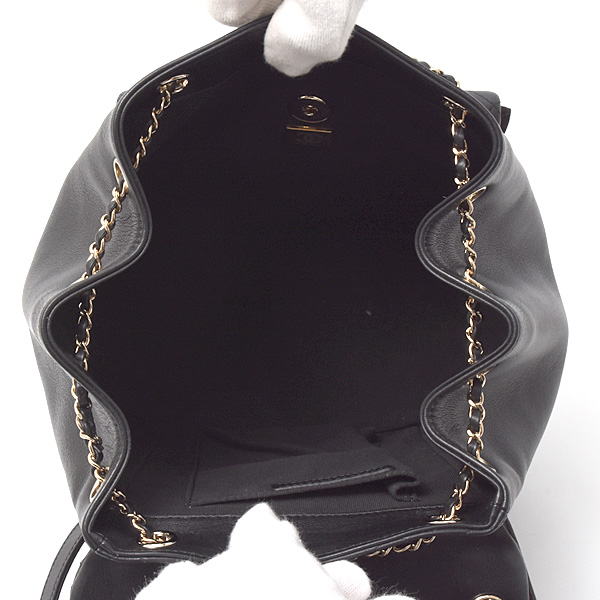 シャネル バッグ レディース マトラッセ バックパック リュック ココマーク ラムスキン ブラック CHANEL AS3618 中古