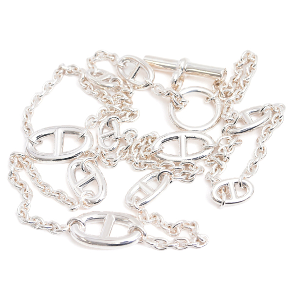 エルメス ネックレス レディース シェーヌダンクル ファランドール ネックレス 79cm シルバー HERMES SV925 中古