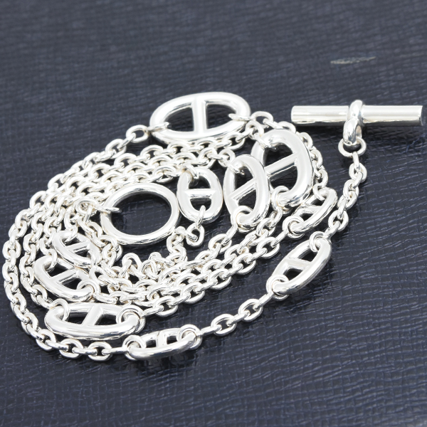 エルメス ネックレス レディース シェーヌダンクル ファランドール ネックレス 79cm シルバー HERMES SV925 中古