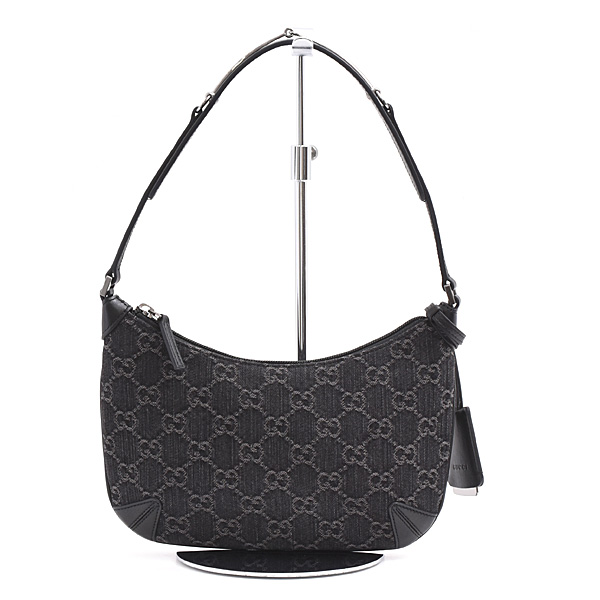 グッチ バッグ レディース GGデニム ホースビット スリム スモールショルダーバッグ ワンショルダーバッグ ブラック GUCCI 774719 中古
