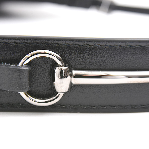 グッチ バッグ レディース GGデニム ホースビット スリム スモールショルダーバッグ ワンショルダーバッグ ブラック GUCCI 774719 中古