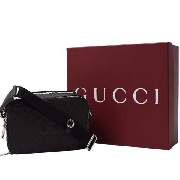 グッチ バッグ レディース ジャンボGG ミニショルダーバッグ レザー ブラック GUCCI 816958 未使用展示品