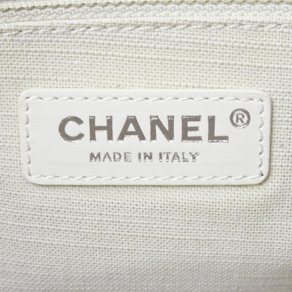 シャネル バッグ ドーヴィル ボストンバッグ ショルダーバッグ 2WAY キャンバス レザー アイボリー レディース CHANEL 中古