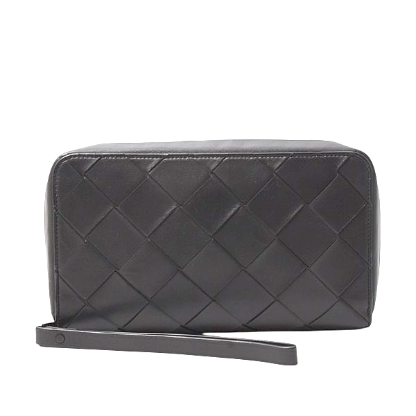 ボッテガヴェネタ バッグ メンズ イントレチャート クラッチバッグ セカンドバッグ ラムスキン ブラック BOTTEGA VENETA 中古