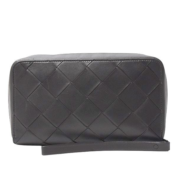 ボッテガヴェネタ バッグ メンズ イントレチャート クラッチバッグ セカンドバッグ ラムスキン ブラック BOTTEGA VENETA 中古