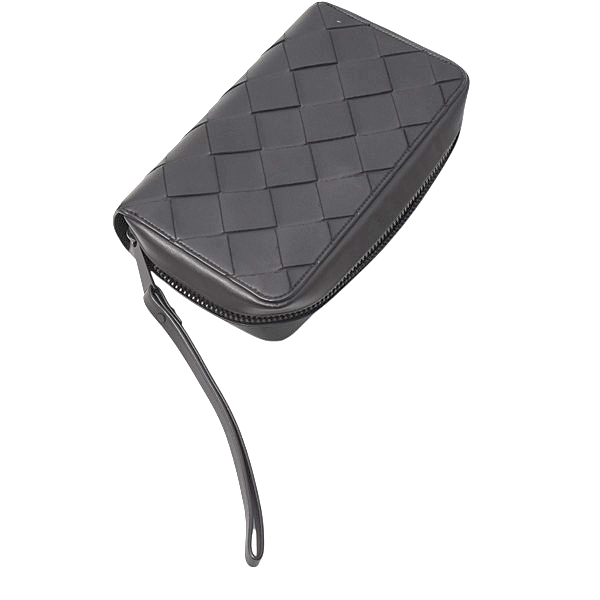 ボッテガヴェネタ バッグ メンズ イントレチャート クラッチバッグ セカンドバッグ ラムスキン ブラック BOTTEGA VENETA 中古