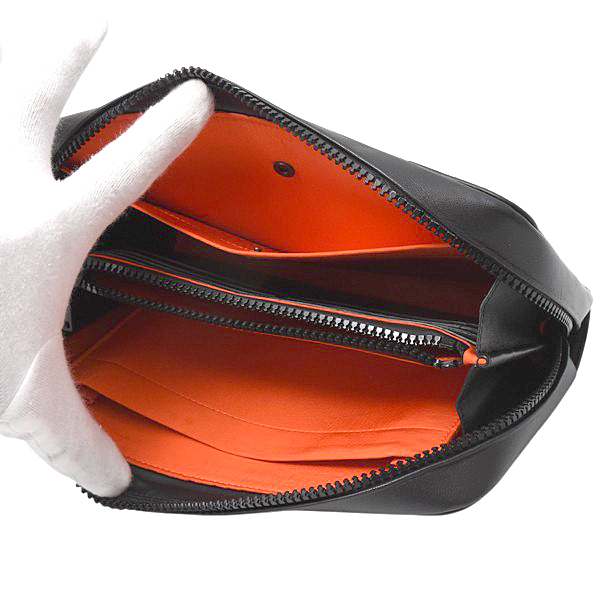 ボッテガヴェネタ バッグ メンズ イントレチャート クラッチバッグ セカンドバッグ ラムスキン ブラック BOTTEGA VENETA 中古