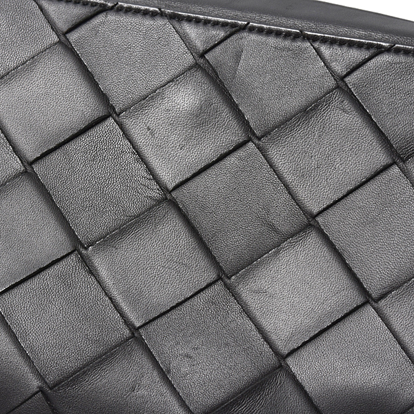 ボッテガヴェネタ バッグ メンズ イントレチャート クラッチバッグ セカンドバッグ ラムスキン ブラック BOTTEGA VENETA 中古