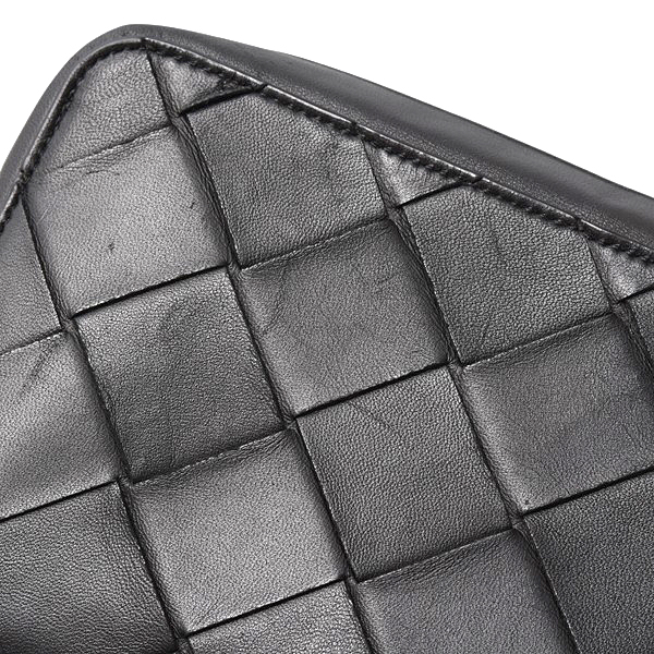 ボッテガヴェネタ バッグ メンズ イントレチャート クラッチバッグ セカンドバッグ ラムスキン ブラック BOTTEGA VENETA 中古