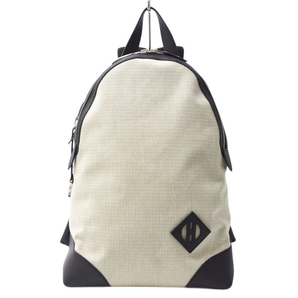 エルメス バッグ メンズ レディース サック アド オールバック バッグパック リュック B刻印 トワルビヴァーク×ヴォースイフト ベージュ系 HERMES 中古