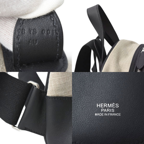 エルメス バッグ メンズ レディース サック アド オールバック バッグパック リュック B刻印 トワルビヴァーク×ヴォースイフト ベージュ系 HERMES 中古