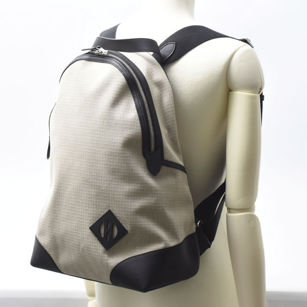 エルメス バッグ メンズ レディース サック アド オールバック バッグパック リュック B刻印 トワルビヴァーク×ヴォースイフト ベージュ系 HERMES 中古