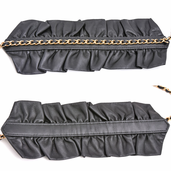 シャネル 財布 バッグ レディース マトラッセ カードケース ポシェット チェーンショルダー ラムスキン ブラック CHANEL AP1895 中古