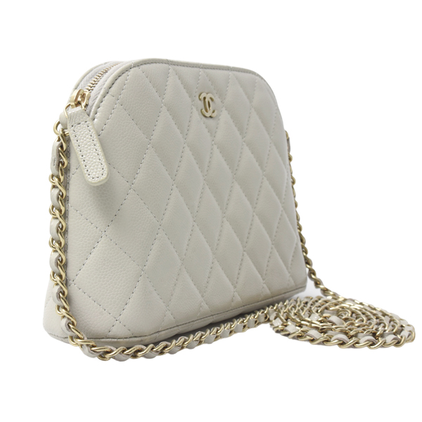 シャネル バッグ レディース チェーンショルダーバッグ マトラッセ キャビアスキン グレー CHANEL AP4016 中古