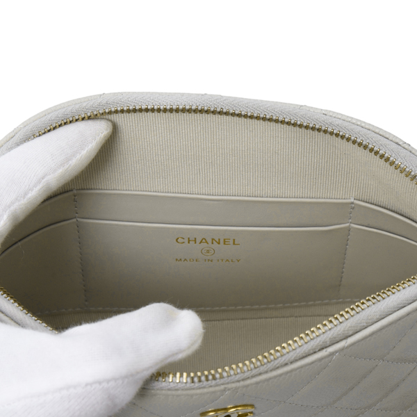 シャネル バッグ レディース チェーンショルダーバッグ マトラッセ キャビアスキン グレー CHANEL AP4016 中古