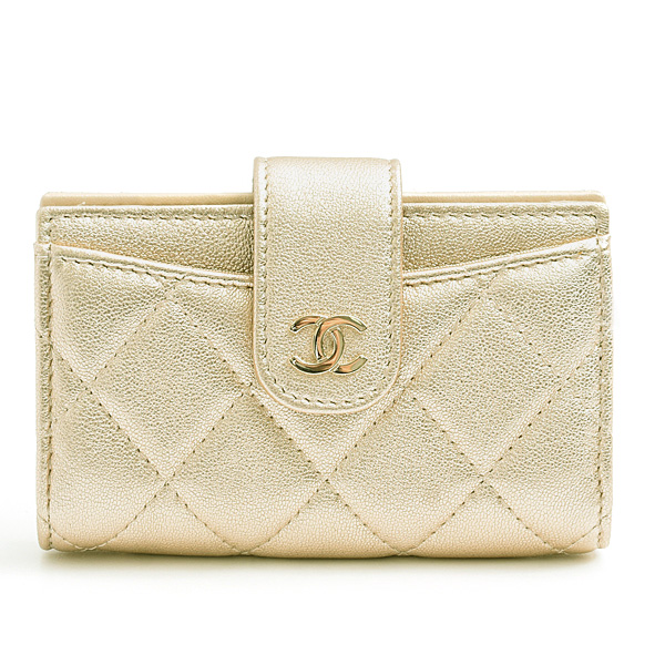 シャネル 財布 レディース マトラッセ クラシック スモールウォレット ラムスキン CHANEL AP1991 中古