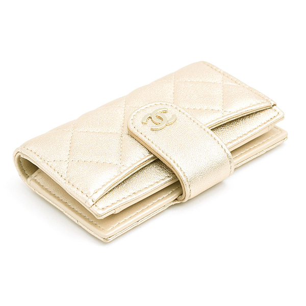 シャネル 財布 レディース マトラッセ クラシック スモールウォレット ラムスキン CHANEL AP1991 中古