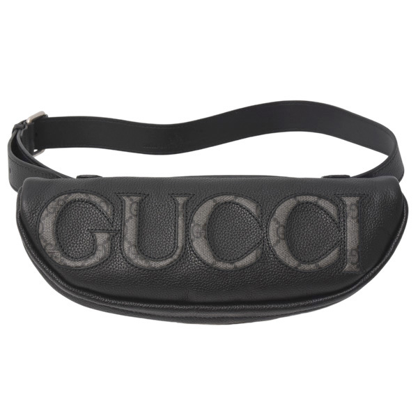 グッチ バッグ レディース メンズ ボディバッグ ショルダー レザー ブラック GUCCI 768111 AACXC 中古