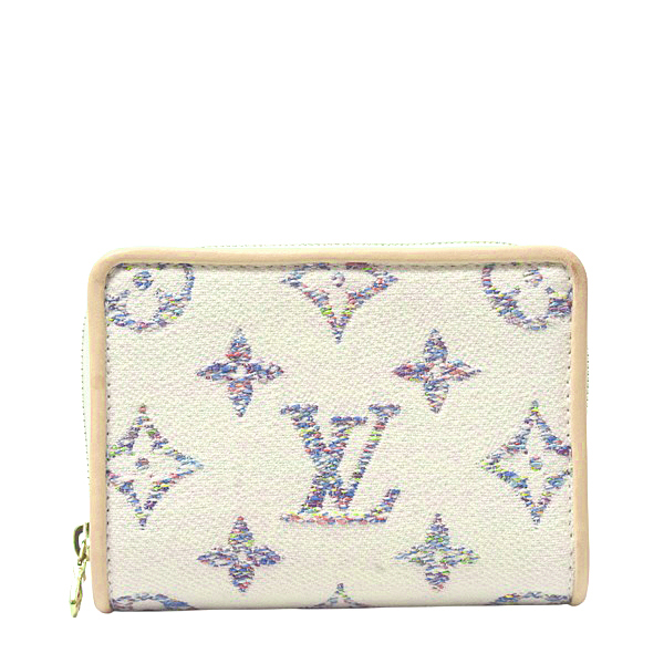 ルイヴィトン 財布 レディース モノグラムジャガード ポルトフォイユ ルー 2つ折り財布 ホワイト M83500 Louis Vuitton 中古