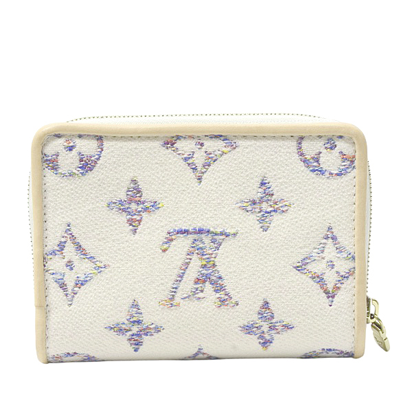 ルイヴィトン 財布 レディース モノグラムジャガード ポルトフォイユ ルー 2つ折り財布 ホワイト M83500 Louis Vuitton 中古