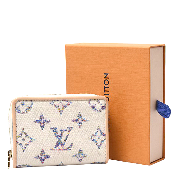 ルイヴィトン 財布 レディース モノグラムジャガード ポルトフォイユ ルー 2つ折り財布 ホワイト M83500 Louis Vuitton 中古