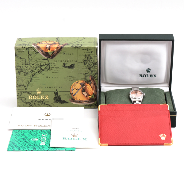 ロレックス 時計 レディース オイスターパーペチュアル K番 ピンク文字盤 自動巻 ステンレス ROLEX 76080 SS 中古
