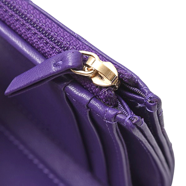 シャネル 財布 レディース ボーイシャネル スモールウォレット 3つ折り財布 ラムスキン パープル CHANEL 未使用展示品