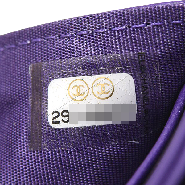 シャネル 財布 レディース ボーイシャネル スモールウォレット 3つ折り財布 ラムスキン パープル CHANEL 未使用展示品