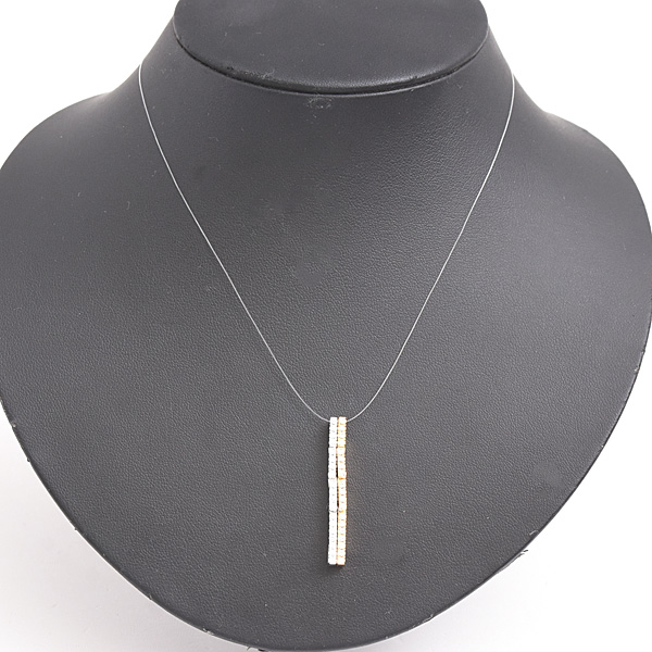 タサキ ペンダント レディース クロス ダイヤ ペンダントトップ バー D0.32ct×2 2WAY ゴールド TASAKI K18YG×WG 中古