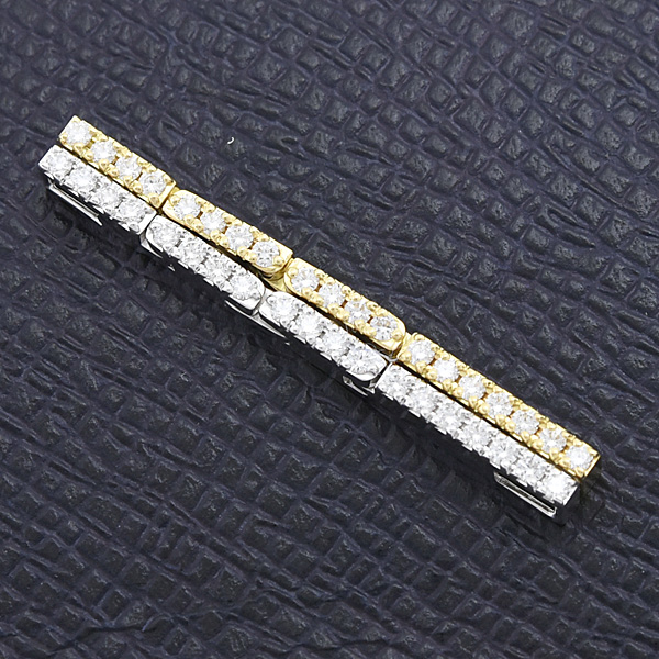 タサキ ペンダント レディース クロス ダイヤ ペンダントトップ バー D0.32ct×2 2WAY ゴールド TASAKI K18YG×WG 中古