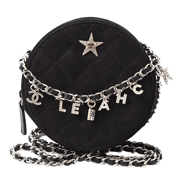シャネル バッグ レディース マトラッセ スターモチーフ ココマーク チェーンショルダーバッグ ラウンド スエード ブラック CHANEL 中古