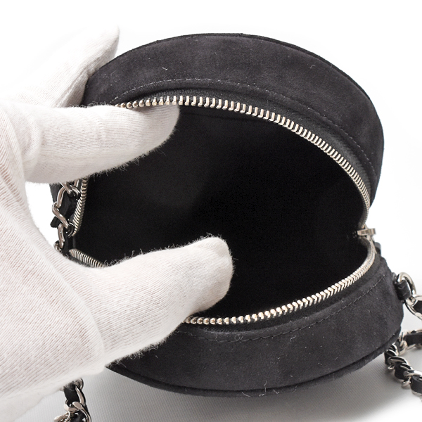 シャネル バッグ レディース マトラッセ スターモチーフ ココマーク チェーンショルダーバッグ ラウンド スエード ブラック CHANEL 中古