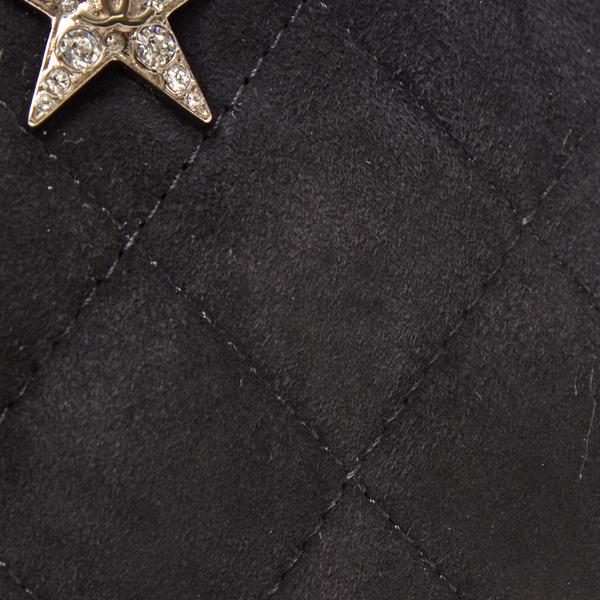 シャネル バッグ レディース マトラッセ スターモチーフ ココマーク チェーンショルダーバッグ ラウンド スエード ブラック CHANEL 中古