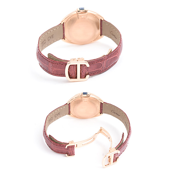 カルティエ 時計 レディース クレ ドゥ カルティエ 31mm ダイヤベゼル 自動巻 シルバー文字盤 ピンクゴールド 750PG Cartier WJCL0047 中古